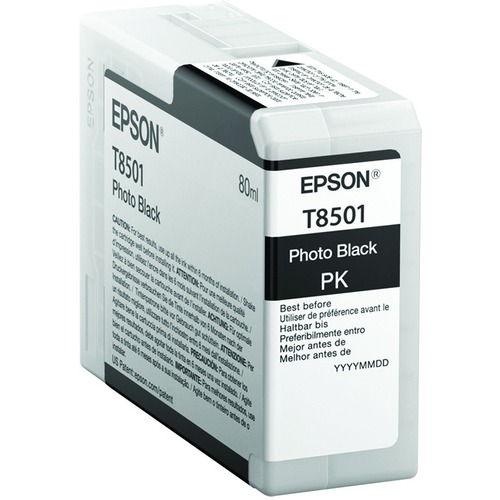 Epson - SINGLEPACK PHOTO BLACK T850100 ULTRACHROME HD INK 80ML