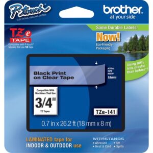 Brother - LAMINATED TAPE 18MM FOR PTS BLACK ON CLEAR