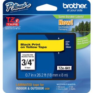 Brother - TZE-641 LAMINATED TAPE 18MM 8M BLACK ON YELLOW