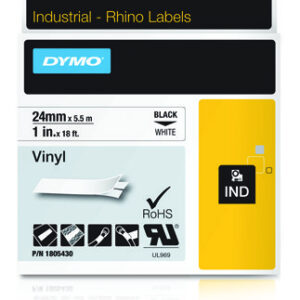 DYMO - RHINO 24 MM VINYL BLACK ON WHITE