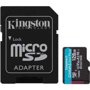 Kingston - 128GB MSDXC CANVAS GO PLUS 170R A2 U3 V30 CARD+ ADAPTER