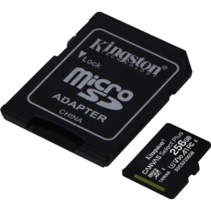 Kingston - 256GB MICROSDXC CANVAS SELECT 100R A1 C10 CARD + SD ADAPTER