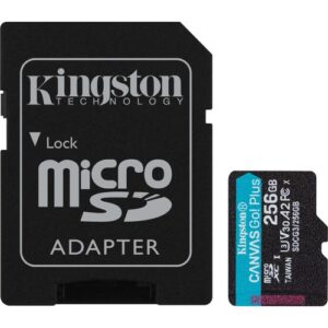 Kingston - 256GB MSDXC CANVAS GO PLUS 170R A2 U3 V30 CARD + ADAPTER