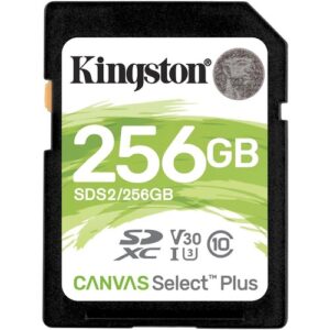 Kingston - 256GB SDXC CANVAS SELECT PLUS 100R C10 UHS-I U3 V30