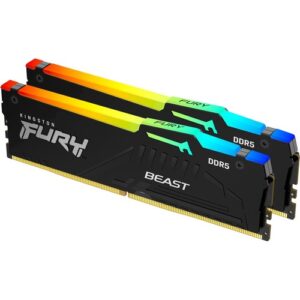 Kingston - 64GB DDR5-4800MT/S CL38 DIMM (KIT OF 2) FURY BEAST RGB