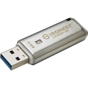 Kingston - 64GB USB 3.2 IRONKEY LOCKER+ 50 AES USB W/256BIT ENCRYPTION