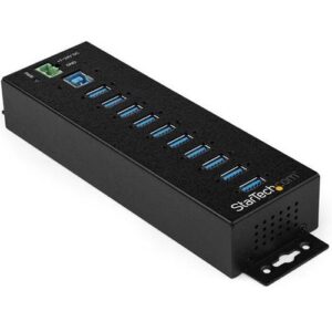 Startech - 10 PORT USB 3.0 HUB METAL TAA INDUSTRIAL MOUNTABLE HEAVY DUTY