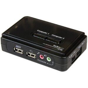 Startech - 2 PORT BLACK USB KVM SWITCH KIT WITH AUDIO AND CABLES