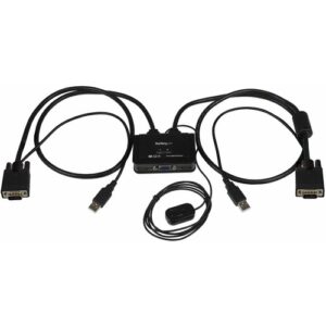 Startech - 2PORT CABLE KVM WITH VGA USB AND REMOTE SWITCH BUTTON