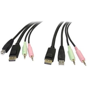 Startech - 4-IN-1 USB DISPLAYPORT KVM SWIT CABLE - AUDIO MICROPHONE