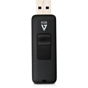 V7 - 4GB FLASH DRIVE USB 2.0 BLACK 10MB/S READ 3MB/S WRITE