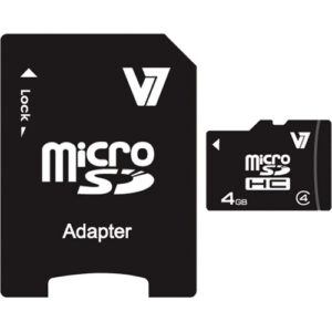 V7 - MICROSD CARD 4GB SDHC CL4 INCL SD ADAPTER RETAIL