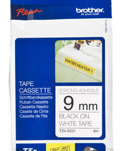 Brother - TZE-S221 LAMINATED TAPE 9MM 8M BLACK ON WHITE