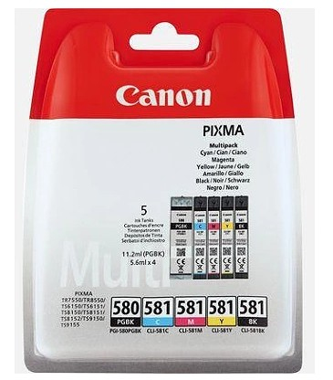 Canon - INK PGI-580/CLI-581 BK/CMYK MULTI PACK BLISTERED W SECURITY