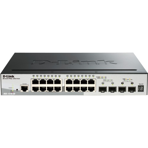 D-Link - 20-PORT GIGABIT SMARTPRO SWITCH STACKABLE 2 SFP 2 10G SFP+