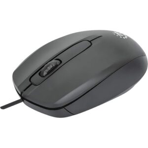 Manhattan - COMFORT II USB WIRED MOUSE- BLACK USB-A 1000DPI 3X BUTTONS