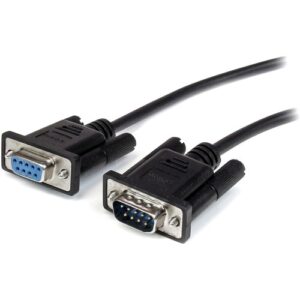Startech - DB9 RS232 SERIAL EXTENSION CABL 1M BLACK MALE TO FEMALE CABLE