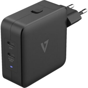 V7 - 65W USB-C PD GAN AC CHARGER 2 X USB-C PORTS INTL PLUGS